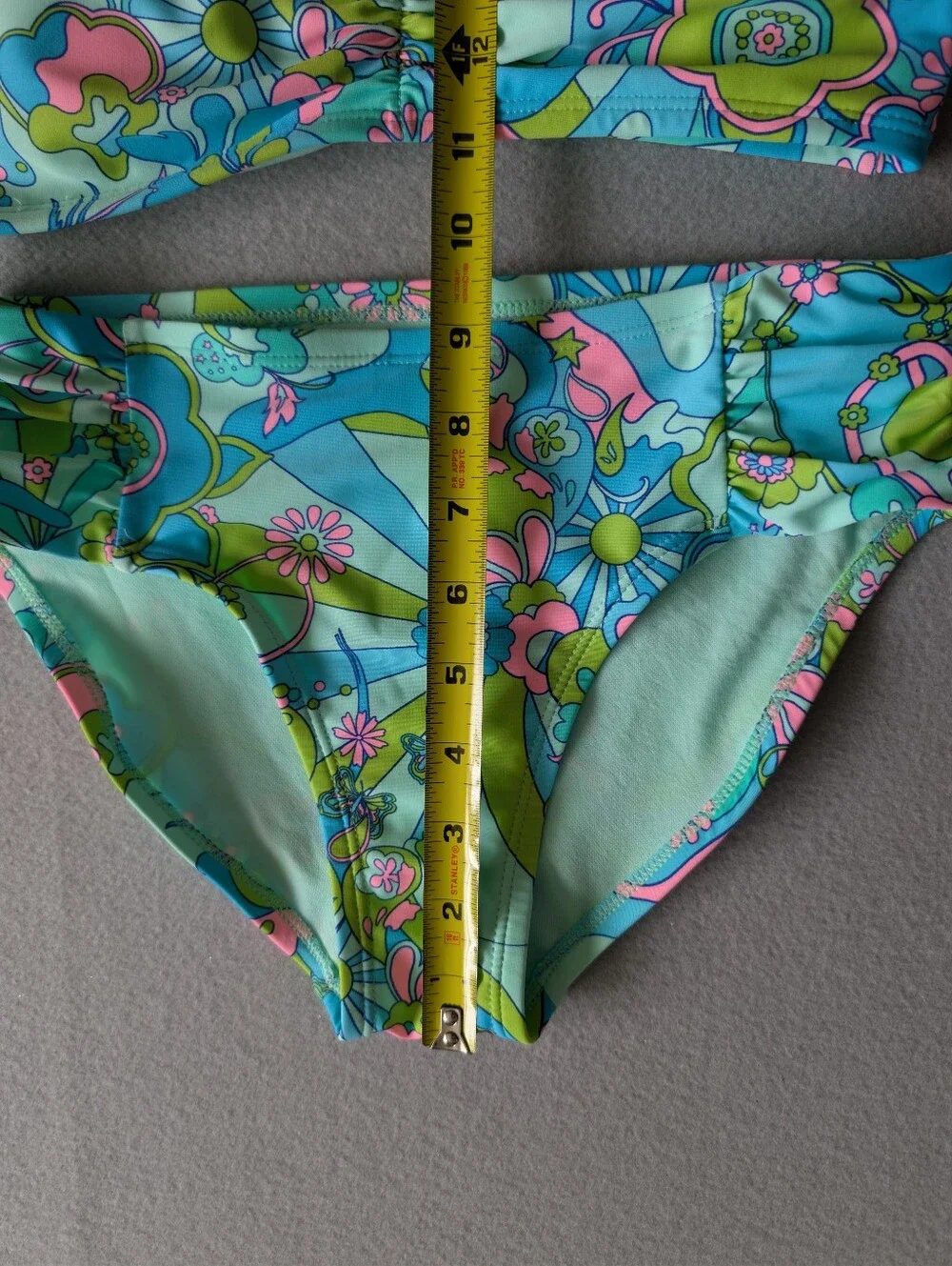 Girls Hippie Boho Chic Swimsuit Bikini Padded Ruffle Scrunch Sz L 12/14